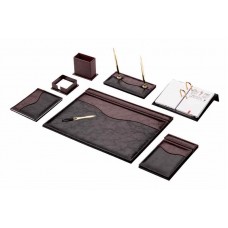 Set birou din piele LUX negru 9 pcs